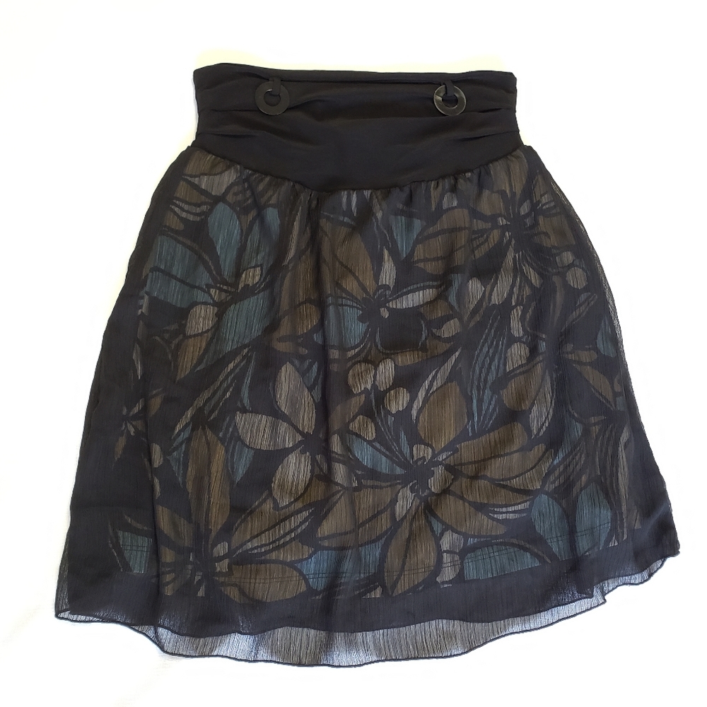 JW San Francisco Japanese Weekend Maternity Mesh Floral Mini Skirt Size Small